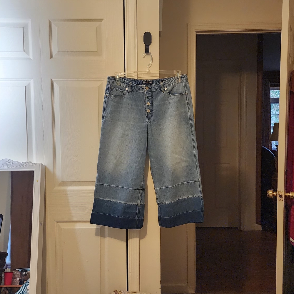Abercrombie & Fitch Blue Wide Leg Jeans